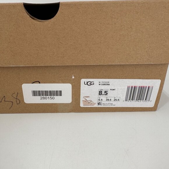 UGG Women's Careena Wedge Espadrille Sandals size 8.5 Gold Pigment Ankle Strap - Picture 13 of 13